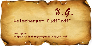 Weiszberger Győző névjegykártya